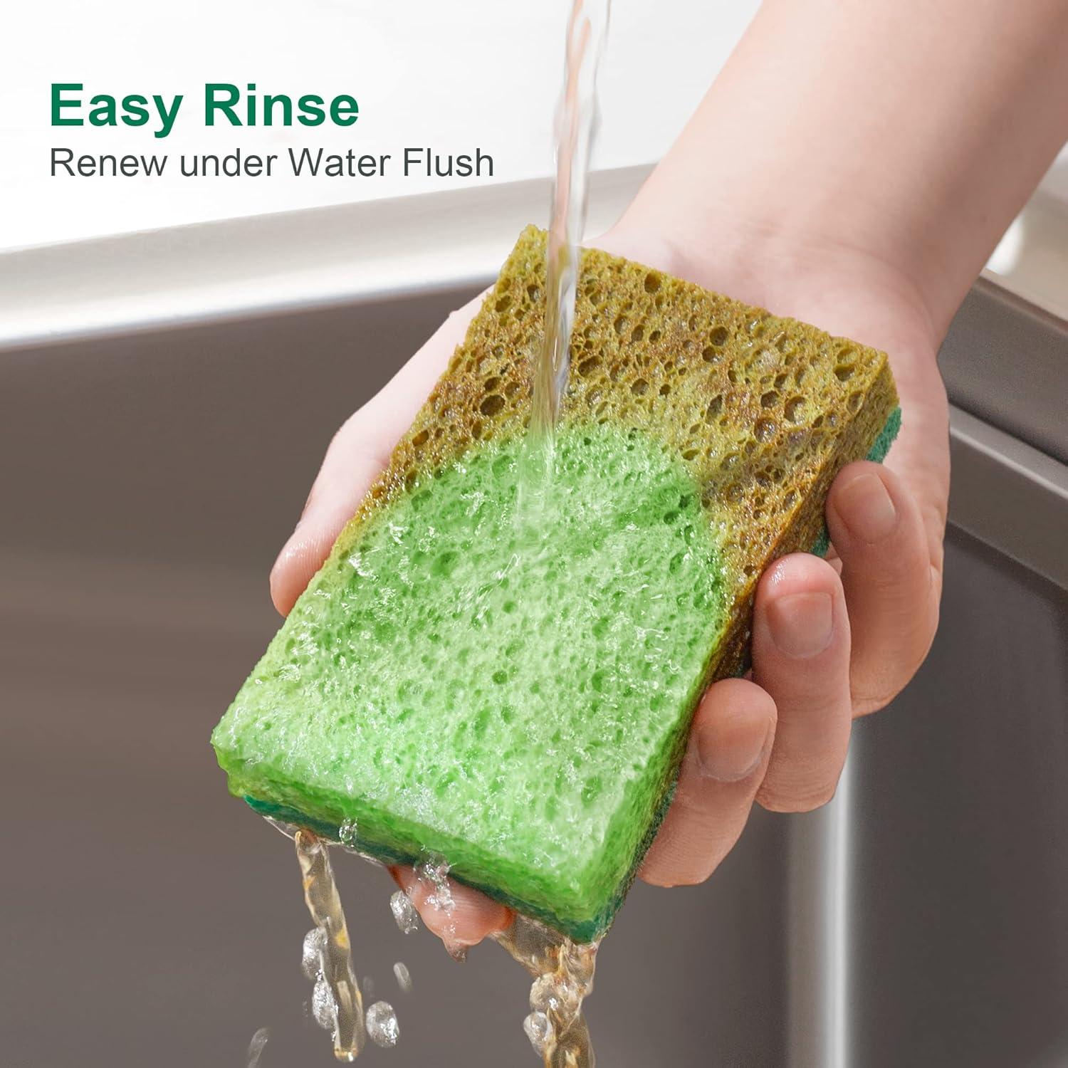 imageJOYMOOP Clean SpongesDualSided NonScratch Soft Scrub Dish Sponge Safe for NonStick Cookware Kitchen and Household Cleaning Pack of 6 Scrubbing Sponges