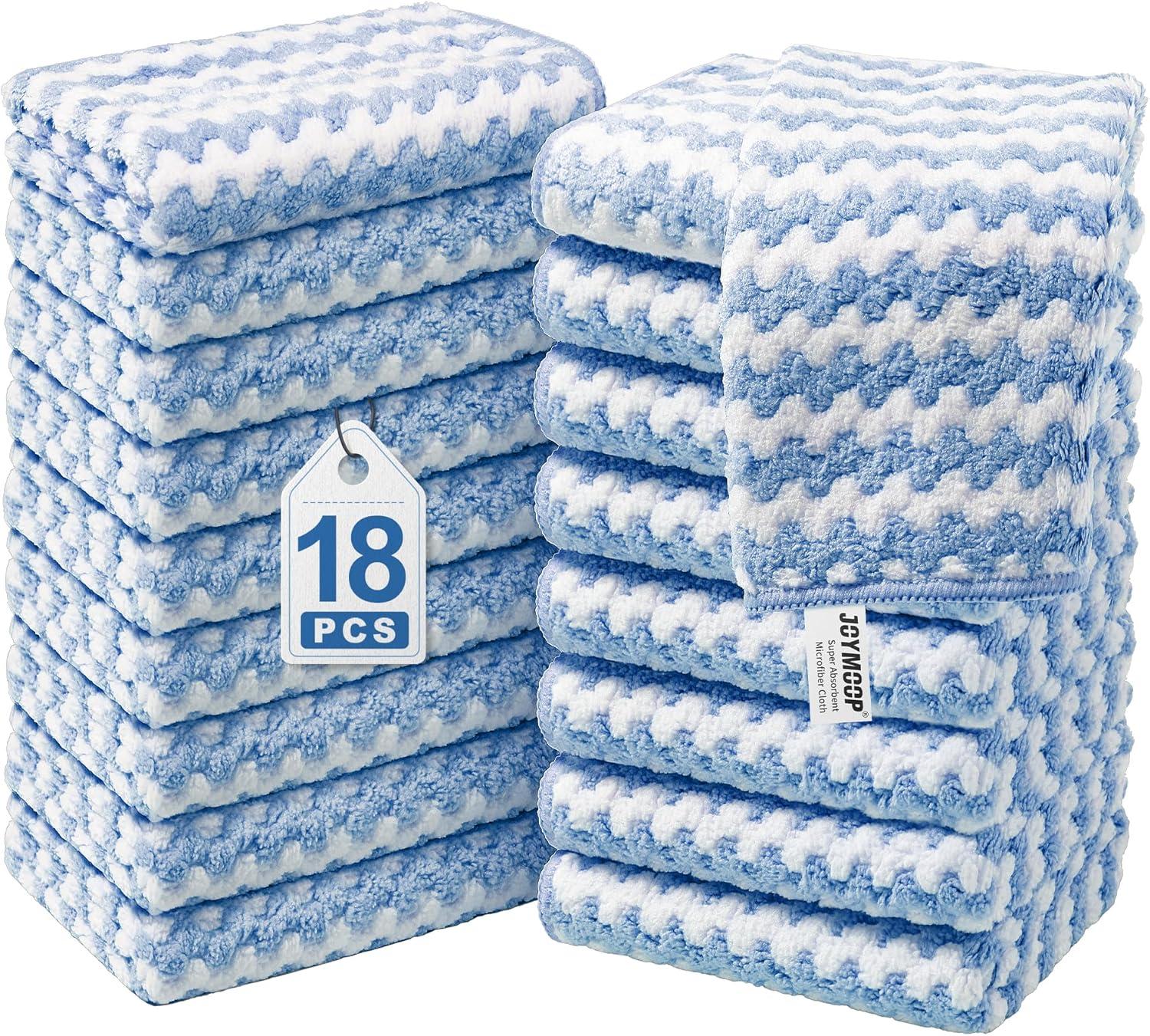 imageJOYMOOP Microfiber Cleaning Cloth Soft Absorbent Cloth MultiPurpose Cleaning Cloth Highly Absorbent Cleaning Rags LintFree StreakFree Cleaning Cloths for Kitchen Home Office3PcsBlue