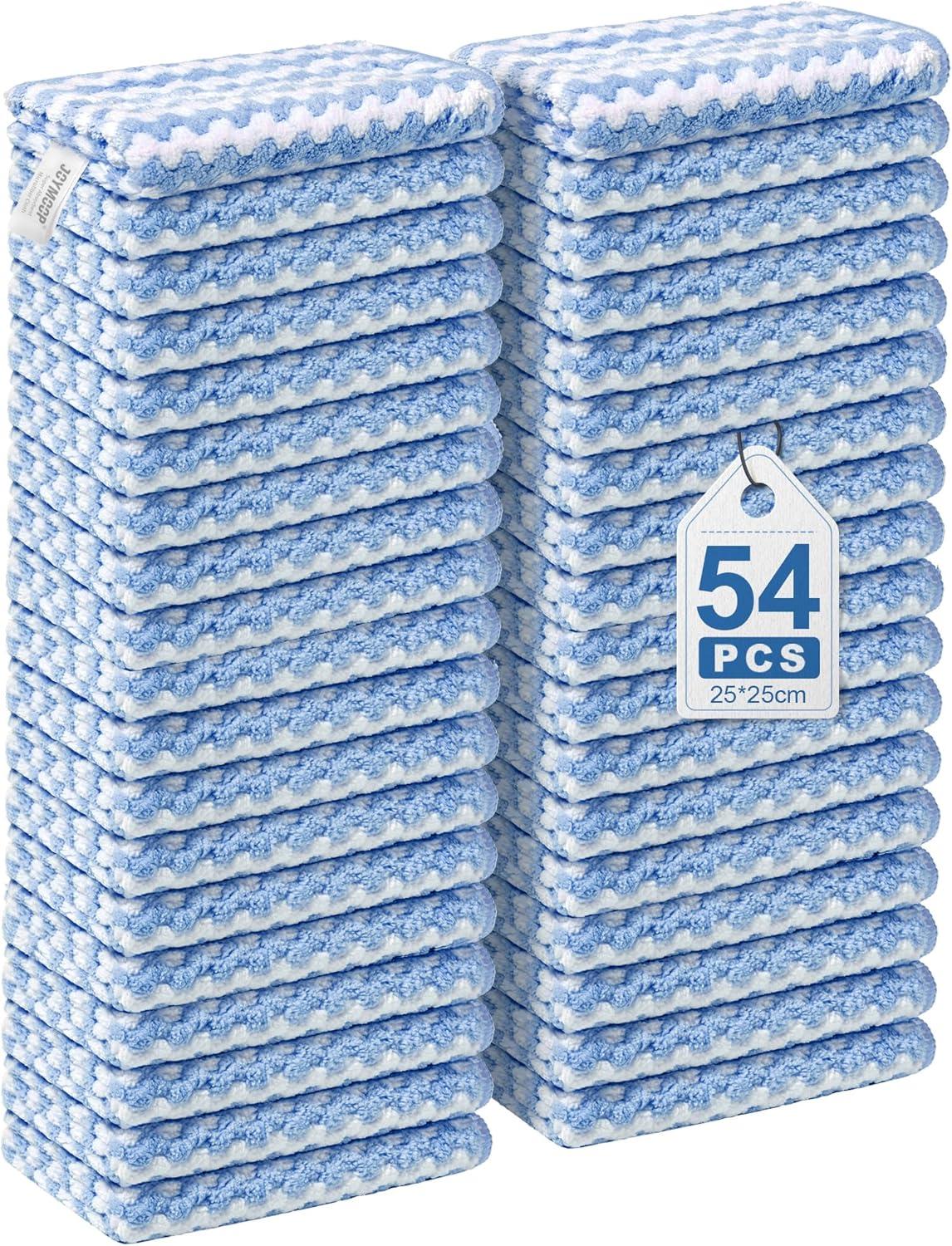 imageJOYMOOP Microfiber Cleaning Cloth Soft Absorbent Cloth MultiPurpose Cleaning Cloth Highly Absorbent Cleaning Rags LintFree StreakFree Cleaning Cloths for Kitchen Home Office3PcsBlue
