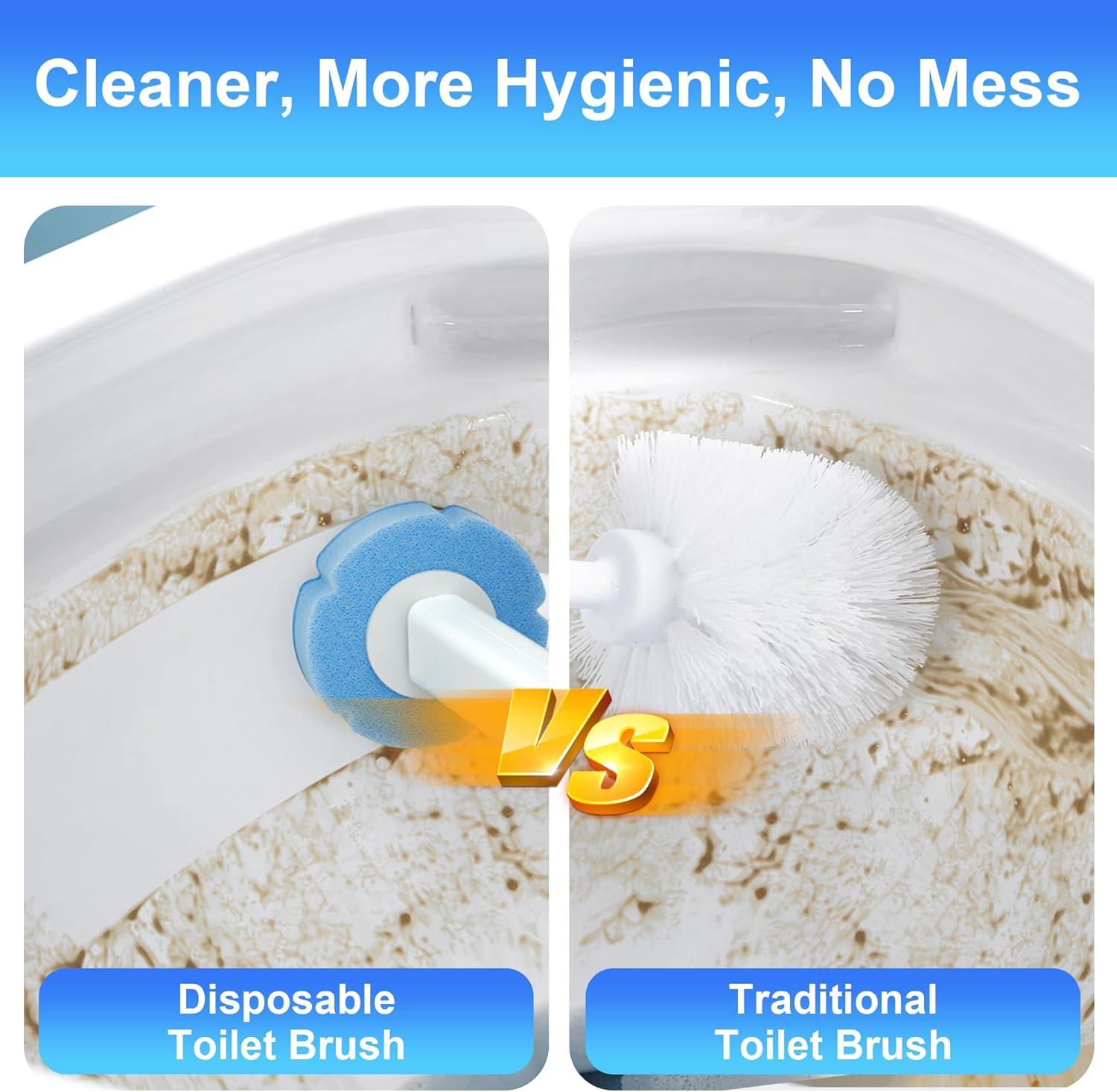 imageJOYMOOP Ultimate AllinOne Cleaning Bundle White Flat Mop and Bucket with Microfiber Pad 12 Disposable Toilet Brushes with 36 Fragrant Refill Pads Floor Window and Bathroom Cleaner Kit