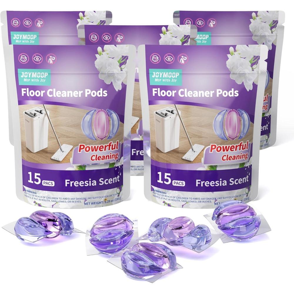 imageJOYMOOP Floor Cleaner for Mopping 45 PCS Mopping Solution Hardwood Floor Cleaner Works Perfectly with Mop Bucket5 Count Pack of 75