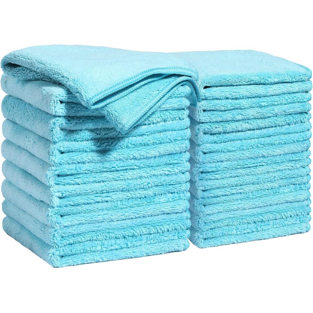 imageJOYMOOP Microfiber Cleaning Cloth Soft Absorbent Cloth MultiPurpose Cleaning Cloth Highly Absorbent Cleaning Rags LintFree StreakFree Cleaning Cloths for Kitchen Home Office3PcsCyan