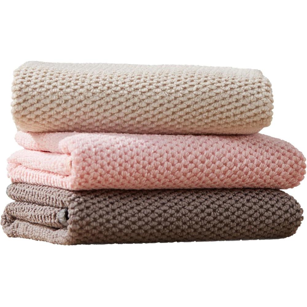 imageJOYMOOP Microfiber Cleaning Cloth Soft Absorbent Cloth MultiPurpose Cleaning Cloth Highly Absorbent Cleaning Rags LintFree StreakFree Cleaning Cloths for Kitchen Home Office3PcsMixed Pinkbeigebrown