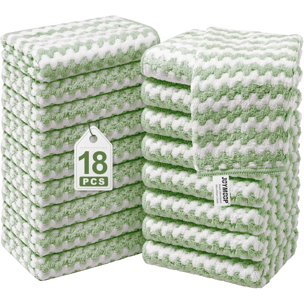 imageJOYMOOP Microfiber Cleaning Cloth Soft Absorbent Cloth MultiPurpose Cleaning Cloth Highly Absorbent Cleaning Rags LintFree StreakFree Cleaning Cloths for Kitchen Home Office3PcsGreen