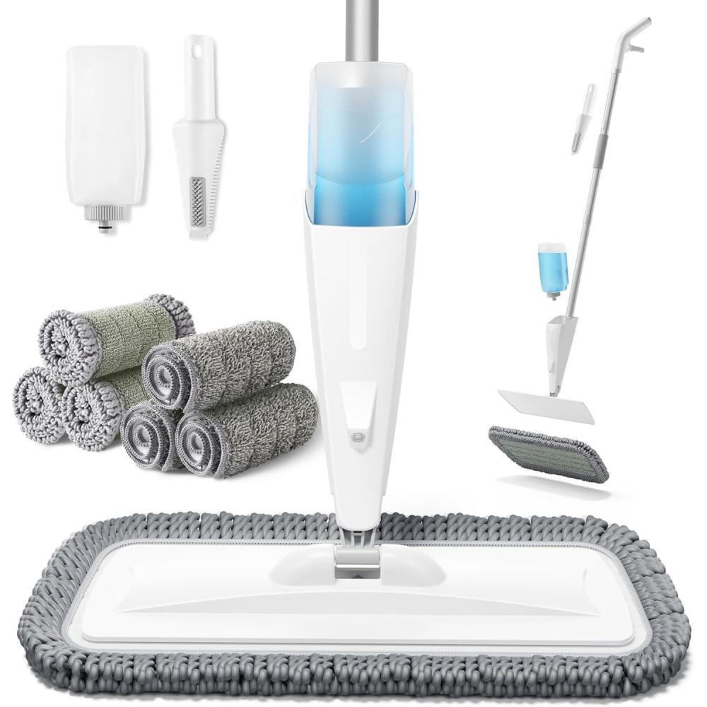 imageJOYMOOP Spray Mop for Floor Cleaning Dry Wet Microfiber With 18oz Refillable Bottle and 2 Replacement Pads for Home or Commercial UseMicrofiber Spary Mop6pads