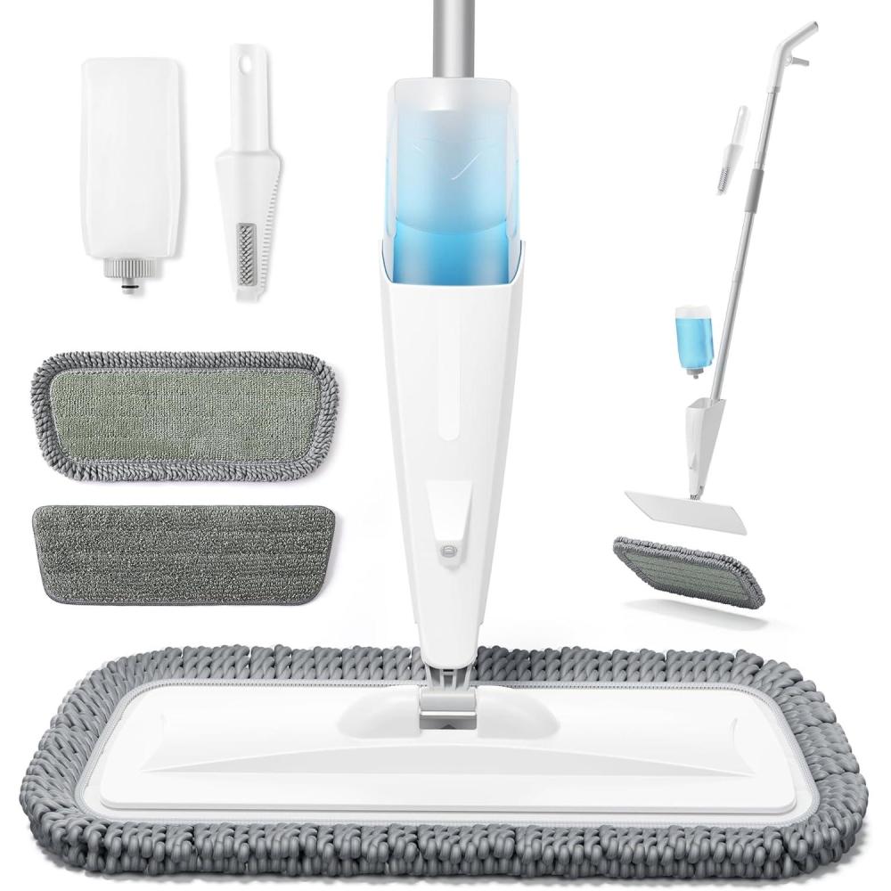 imageJOYMOOP Spray Mop for Floor Cleaning Dry Wet Microfiber With 18oz Refillable Bottle and 2 Replacement Pads for Home or Commercial UseMicrofiber Spary Mop2pads