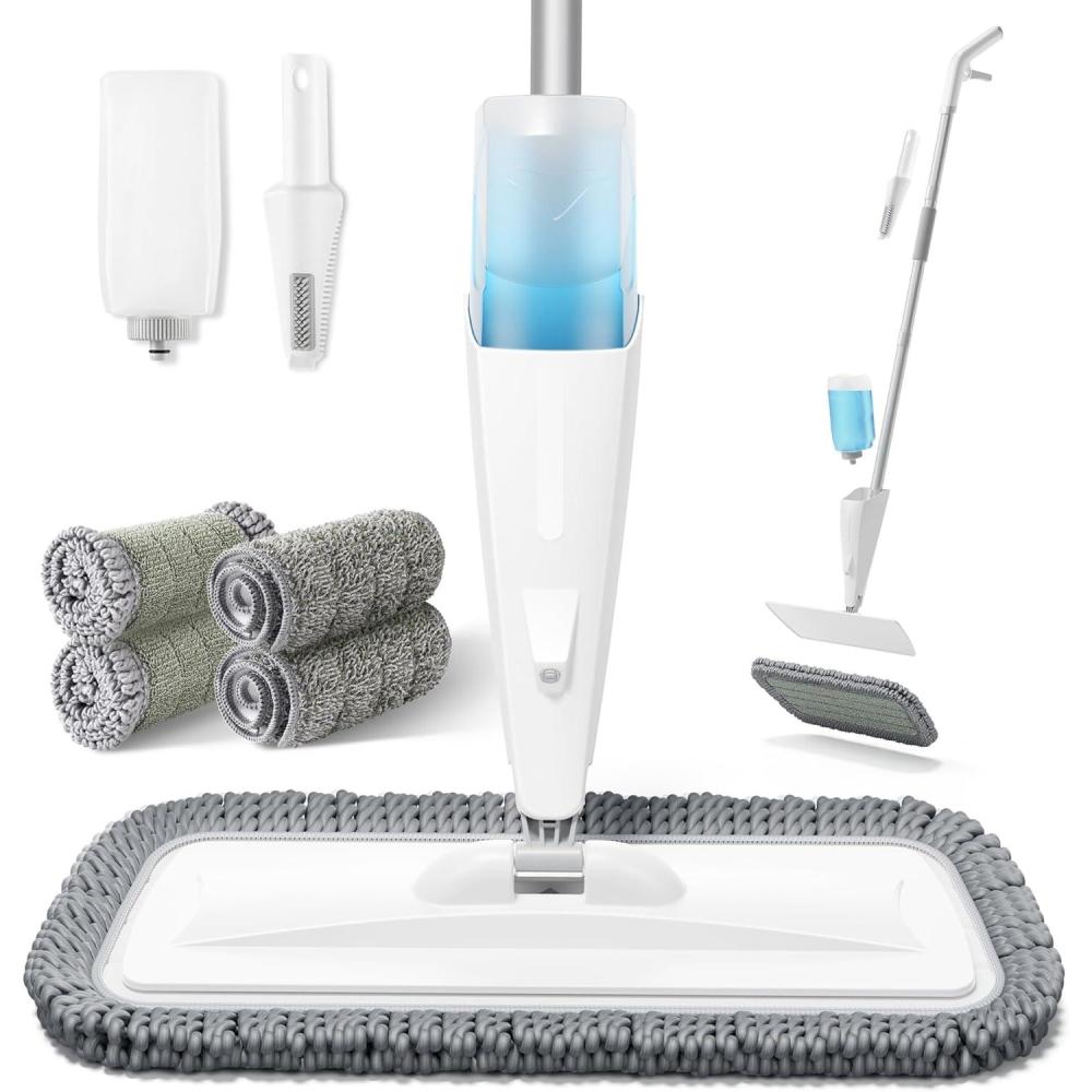 imageJOYMOOP Spray Mop for Floor Cleaning Dry Wet Microfiber With 18oz Refillable Bottle and 2 Replacement Pads for Home or Commercial UseMicrofiber Spary Mop4pads