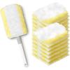 imageJOYMOOP Disposable Duster for Cleaning with 1 Yellow Handles ampamp 12 Ct Yellow Heavy Duty Refills for Swiffer Feather Duster Household Cleaning Tool for Electronics Dusting Furniture BlindsYellow