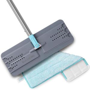 JOYMOOP Flat Mop, Microfiber Mops for Floor Cleaning and Wall Cleaner, 50″ Mops with 13″ Flat Head with a Microfiber Mop Pad – Beige & Blush Brown(Grey & Cyan Blue)
