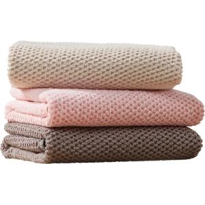 JOYMOOP Microfiber Cleaning Cloth, Soft Absorbent Cloth, Multi-Purpose Cleaning Cloth, Highly Absorbent Cleaning Rags, Lint-Free, Streak-Free Cleaning Cloths for Kitchen Home Office-3Pcs(Mixed [Pink+beige+brown])