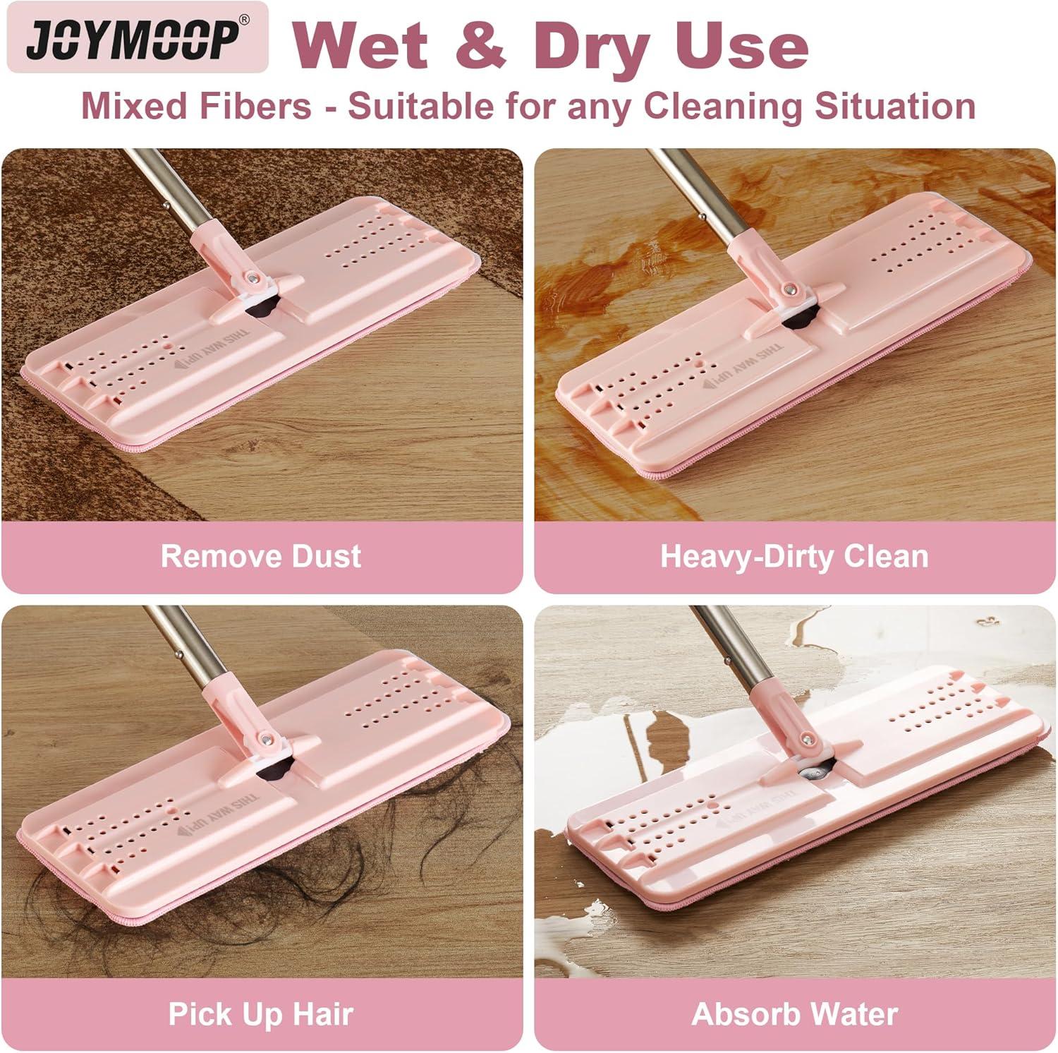 image:imageJOYMOOP Flat Mop Head with 13inch Microfiber Mop Pad Replacement Pink 1 PackPink