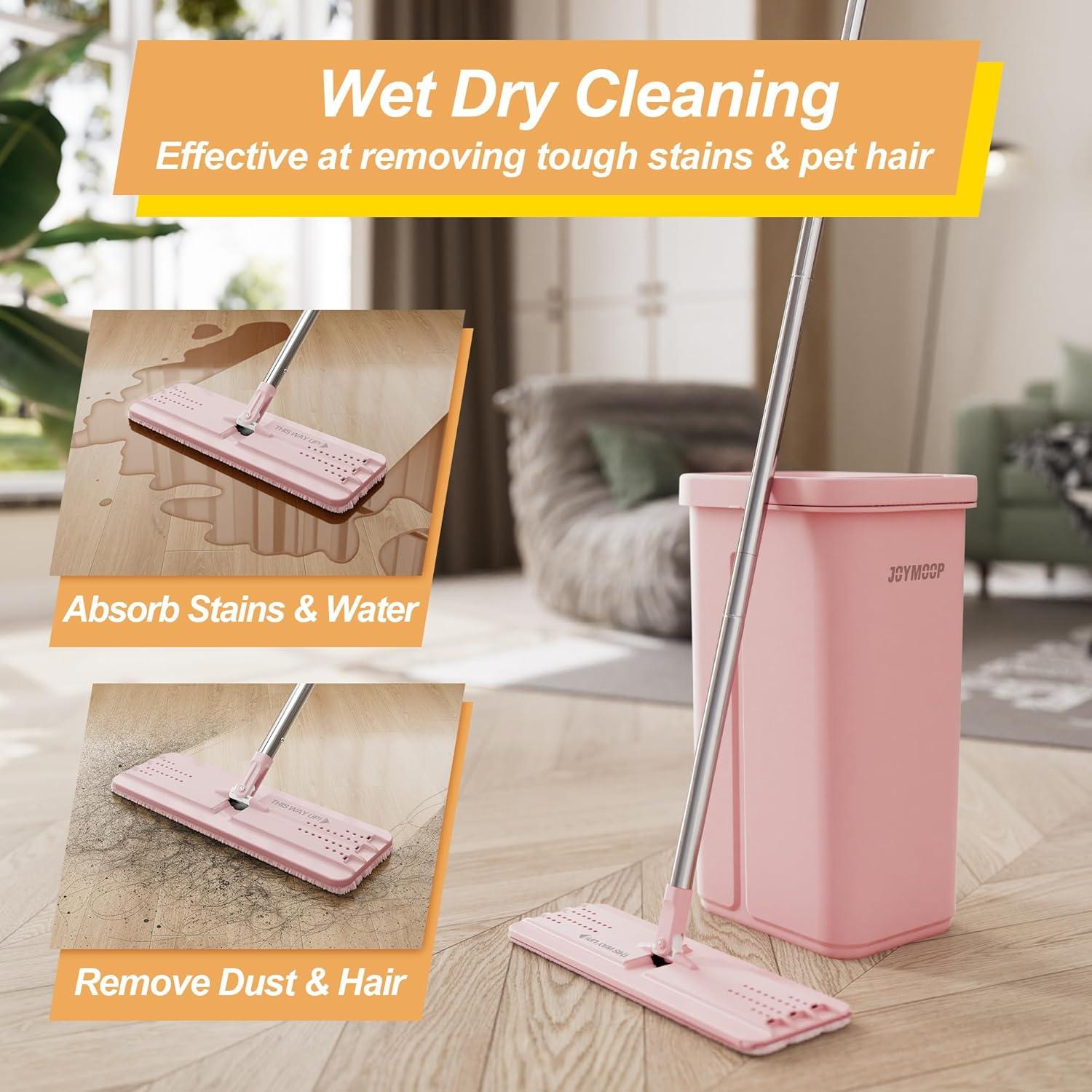 image:imageJOYMOOP Flat Mop Head with 13inch Microfiber Mop Pad Replacement Pink 1 PackPink