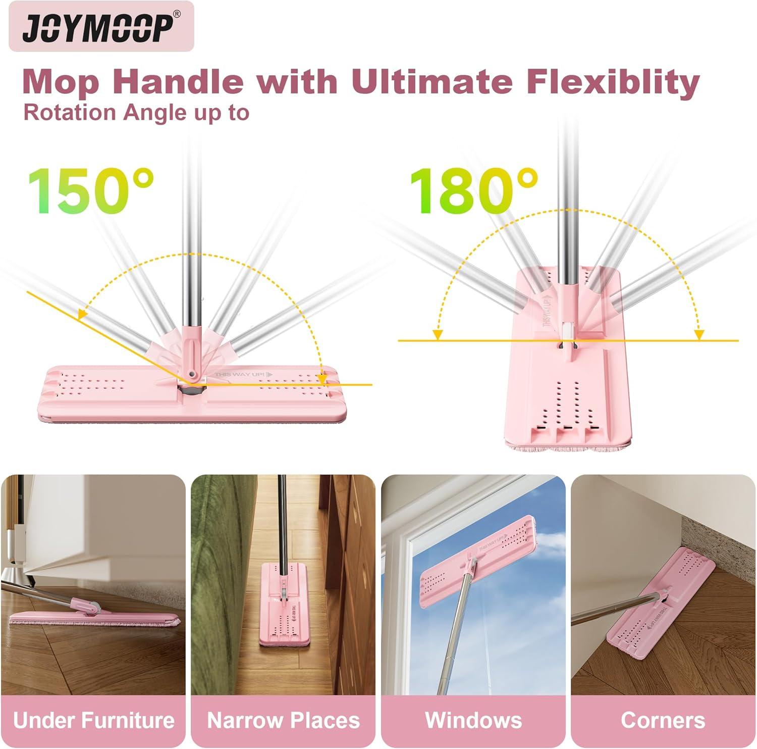 image:imageJOYMOOP Flat Mop Head with 13inch Microfiber Mop Pad Replacement Pink 1 PackPink