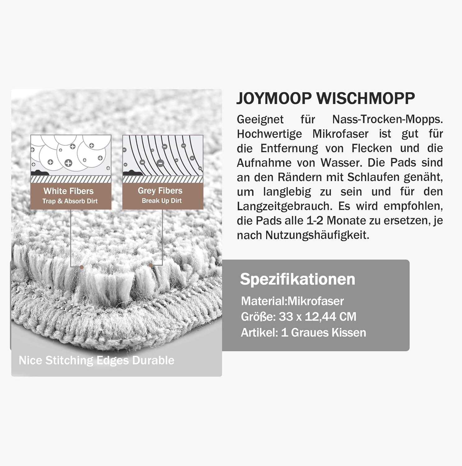 image:imageJOYMOOP Flat Mop Head with 13inch Microfiber Mop Pad Replacement Pink 1 PackWhite