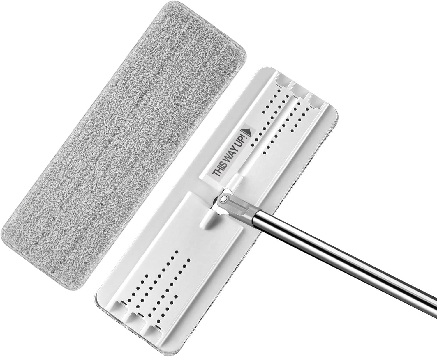 image:imageJOYMOOP Flat Mop Head with 13inch Microfiber Mop Pad Replacement Pink 1 PackWhite