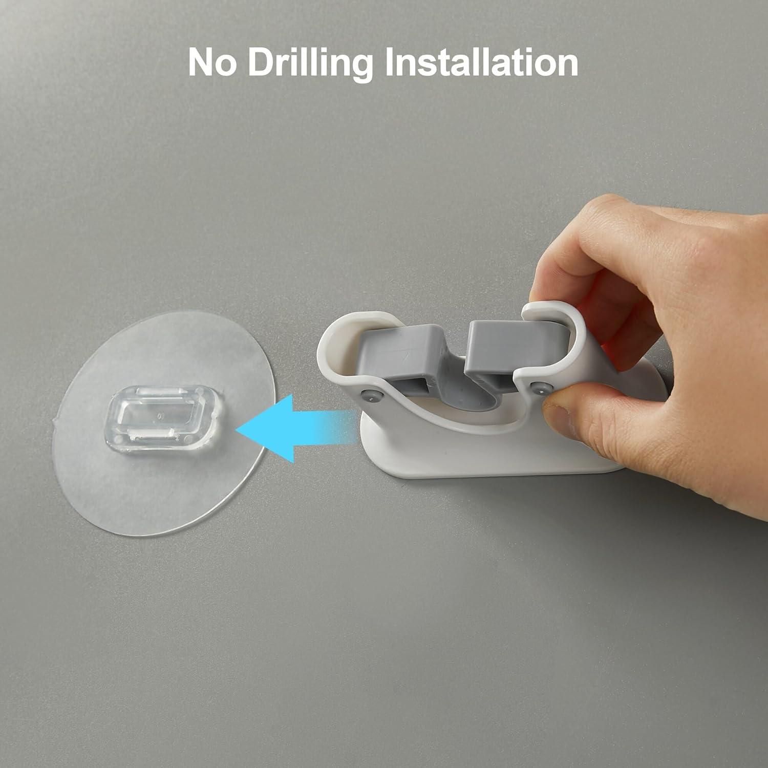 image:imageJOYMOOP Mop Broom Holder Wall Mounted Damage Free Hanging Hooks Mount for Home Kitchen Bathroom Storage 4 Pack