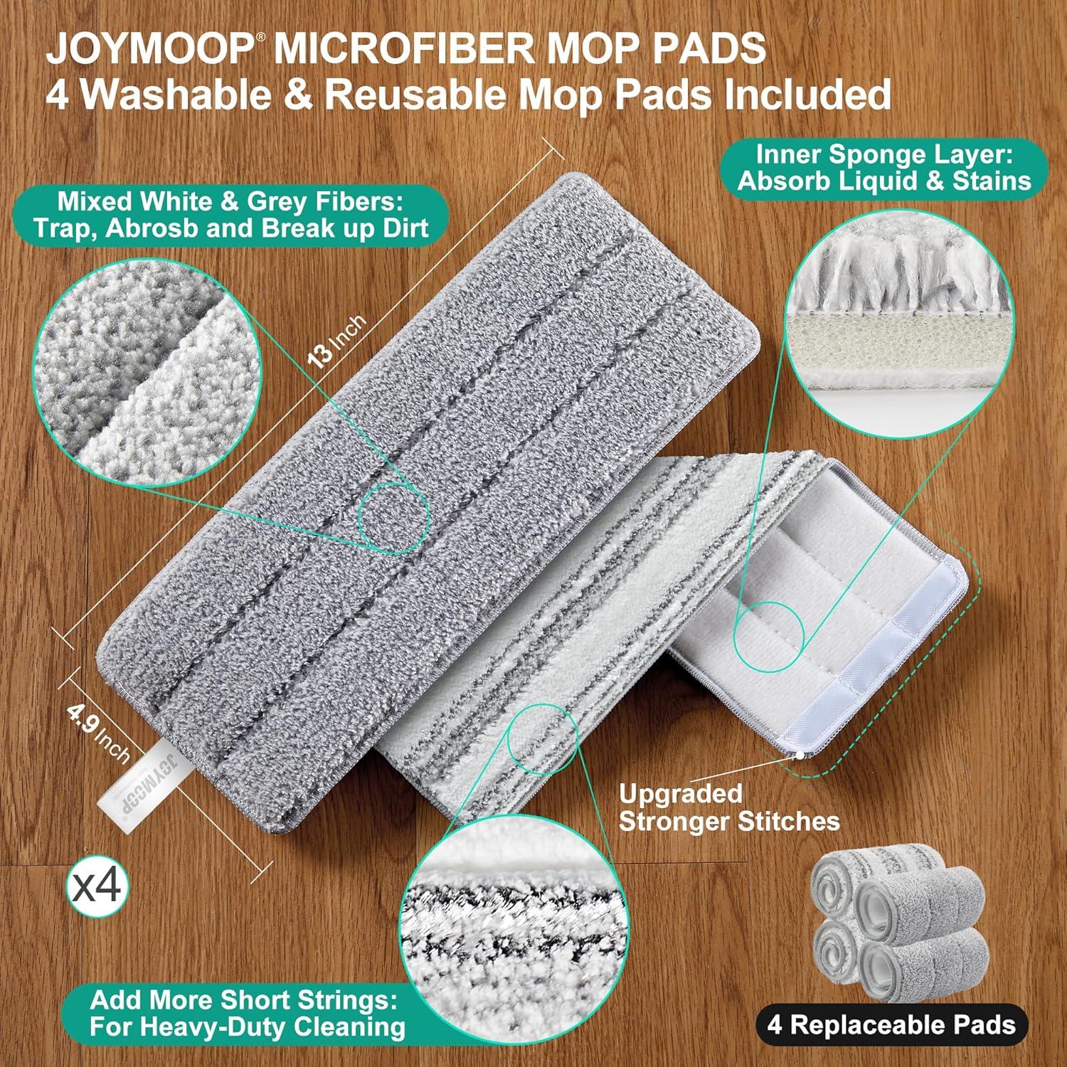 image:imageJOYMOOP Mop Broom Holder Wall Mounted Damage Free Hanging Hooks Mount for Home Kitchen Bathroom Storage 4 Pack