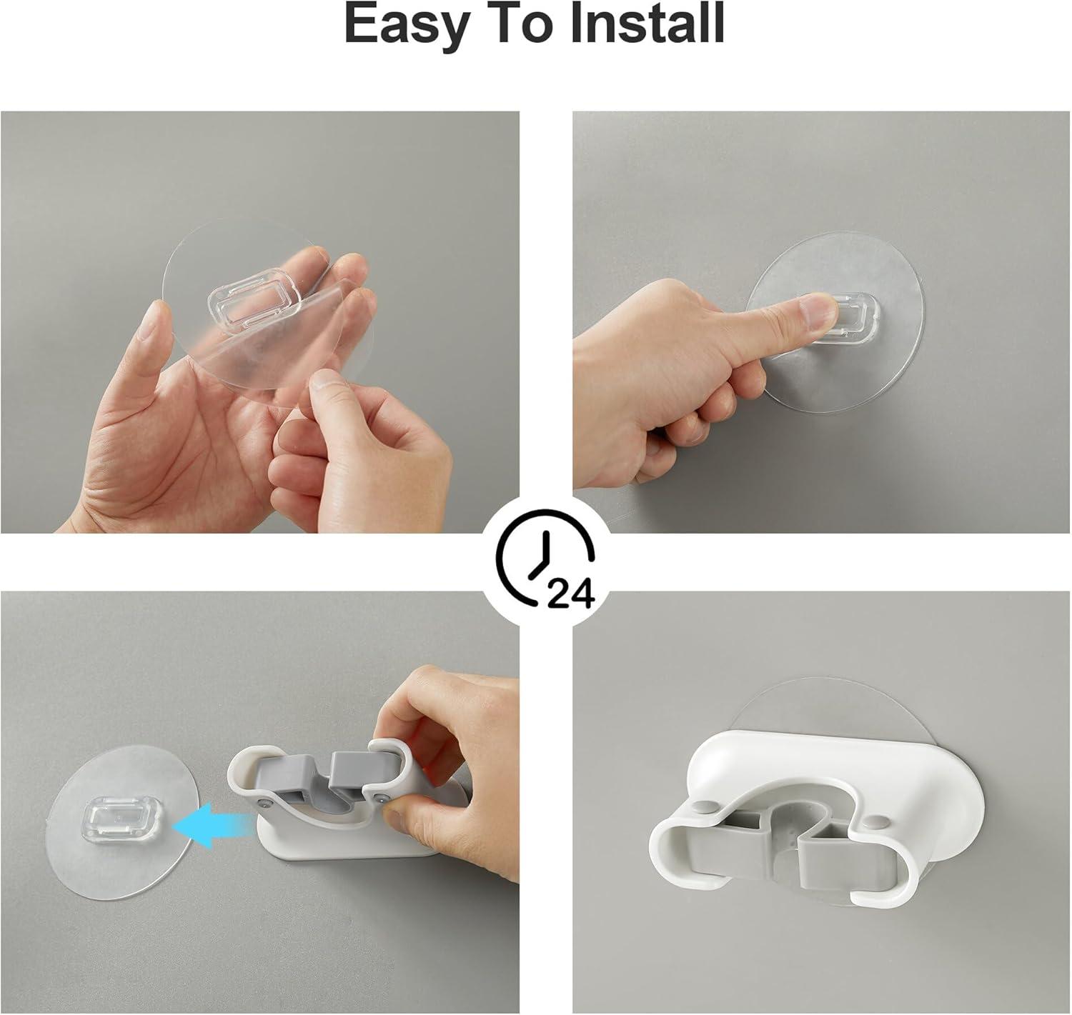 image:imageJOYMOOP Mop Broom Holder Wall Mounted Damage Free Hanging Hooks Mount for Home Kitchen Bathroom Storage 4 Pack