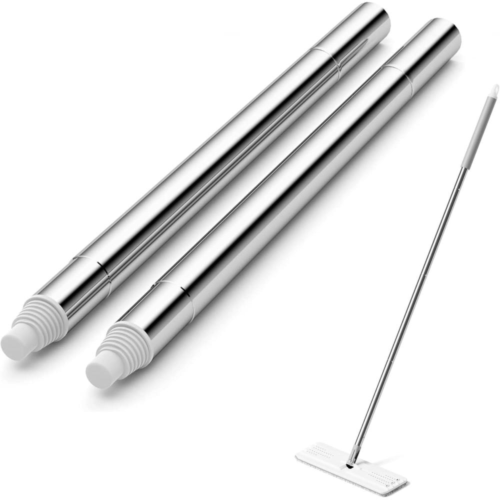 image:imageJOYMOOP Mop Handle Extension Rods for Extending amp Replacing Flat Mop Stainless Steel Mop Handle Rods Pack of 2 pcs Rods